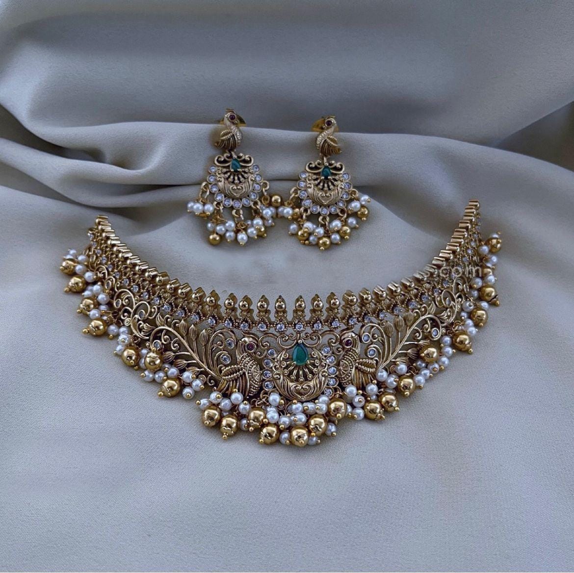 Designer Label Diamond Necklace set